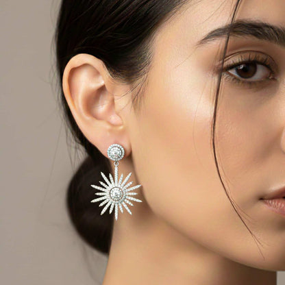 Silver Sensation Snowflake Drop Earrings