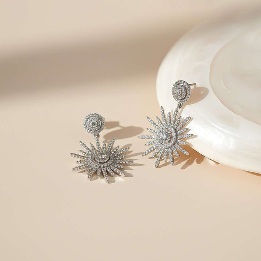 Silver Sensation Snowflake Drop Earrings