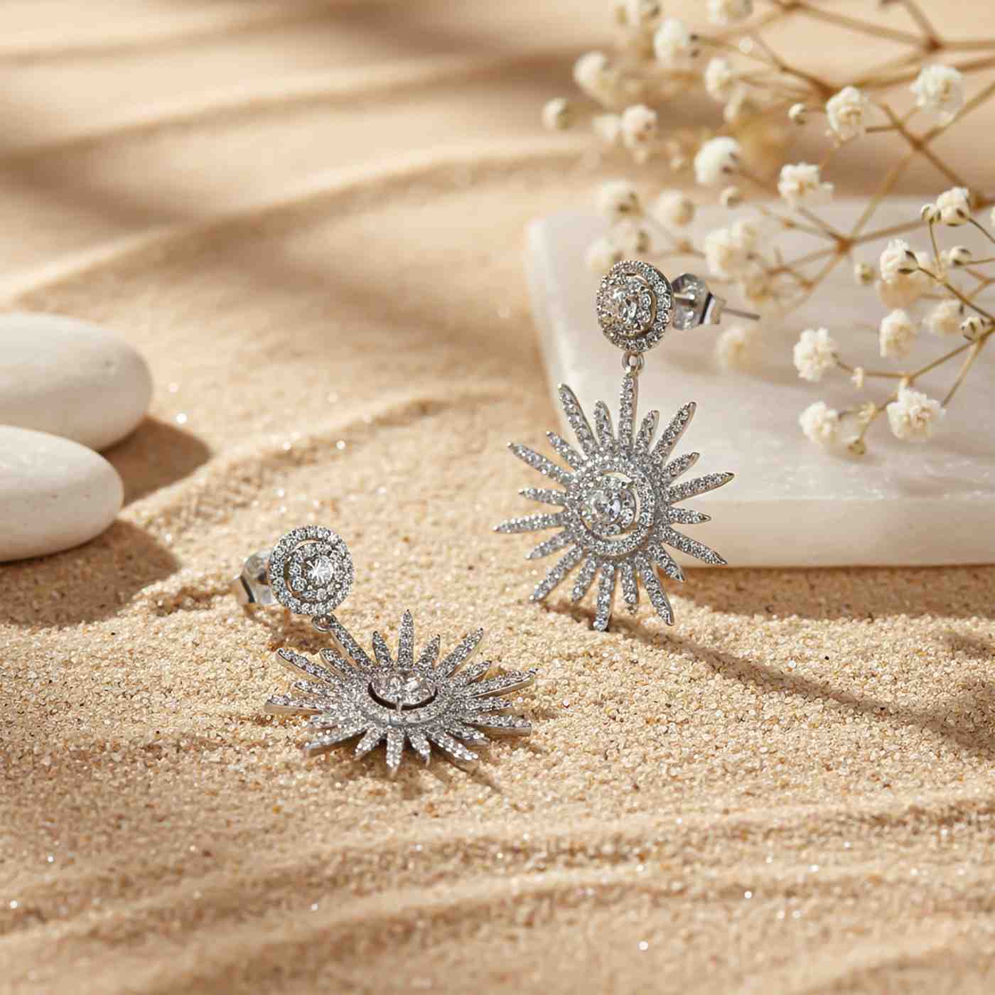 Silver Sensation Snowflake Drop Earrings