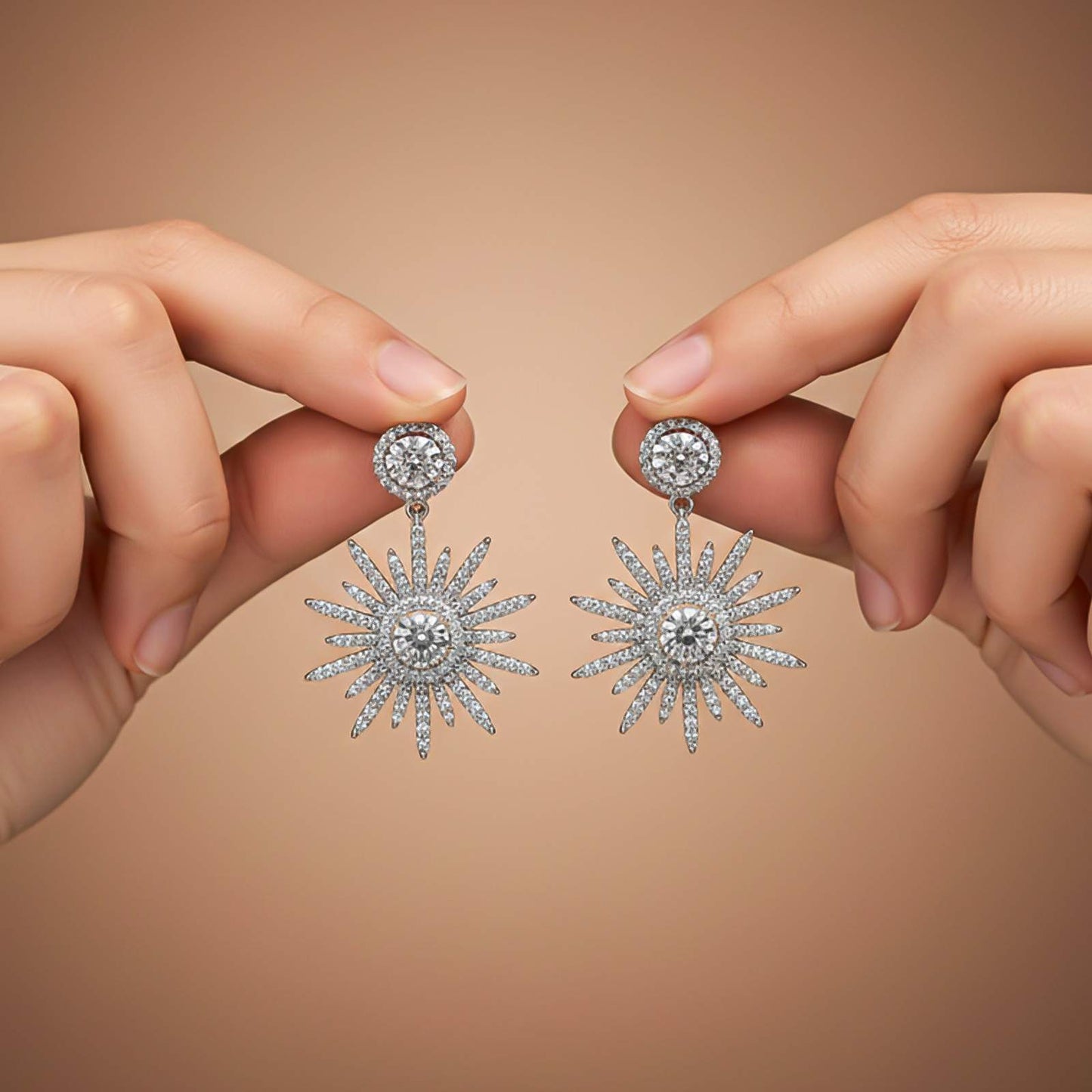 Silver Sensation Snowflake Drop Earrings