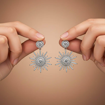 Silver Sensation Snowflake Drop Earrings