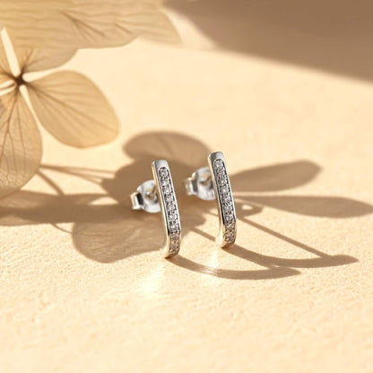 Silver Sculpted Minimalist Stud Earrings