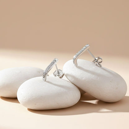 Silver Sculpted Minimalist Stud Earrings