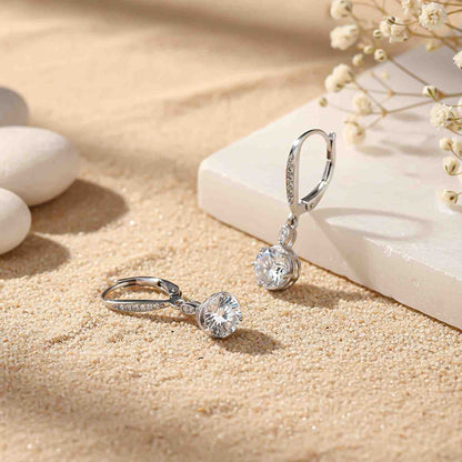 Silver Solitaire Classic Drop Earrings