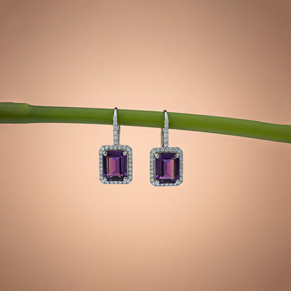 Silver Dreamy Purple Drop Earrings