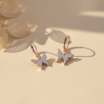 Rose Gold Charming Butterfly Earrings