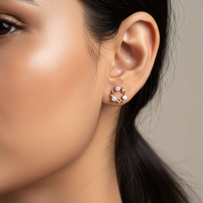 Rose Gold Forest Leaf Stud Earrings