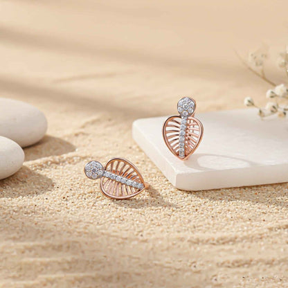 Rose Gold Heart Calista Earrings