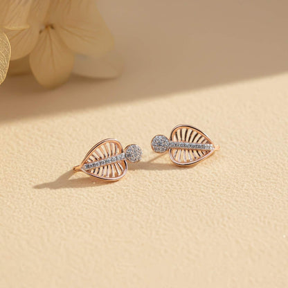 Rose Gold Heart Calista Earrings
