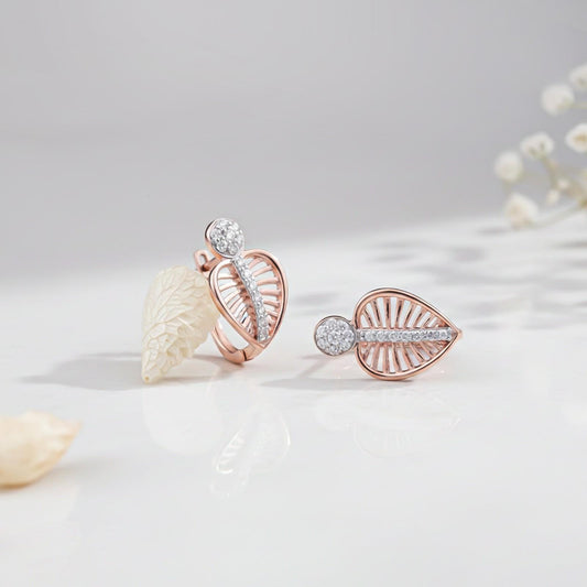 Rose Gold Heart Calista Earrings