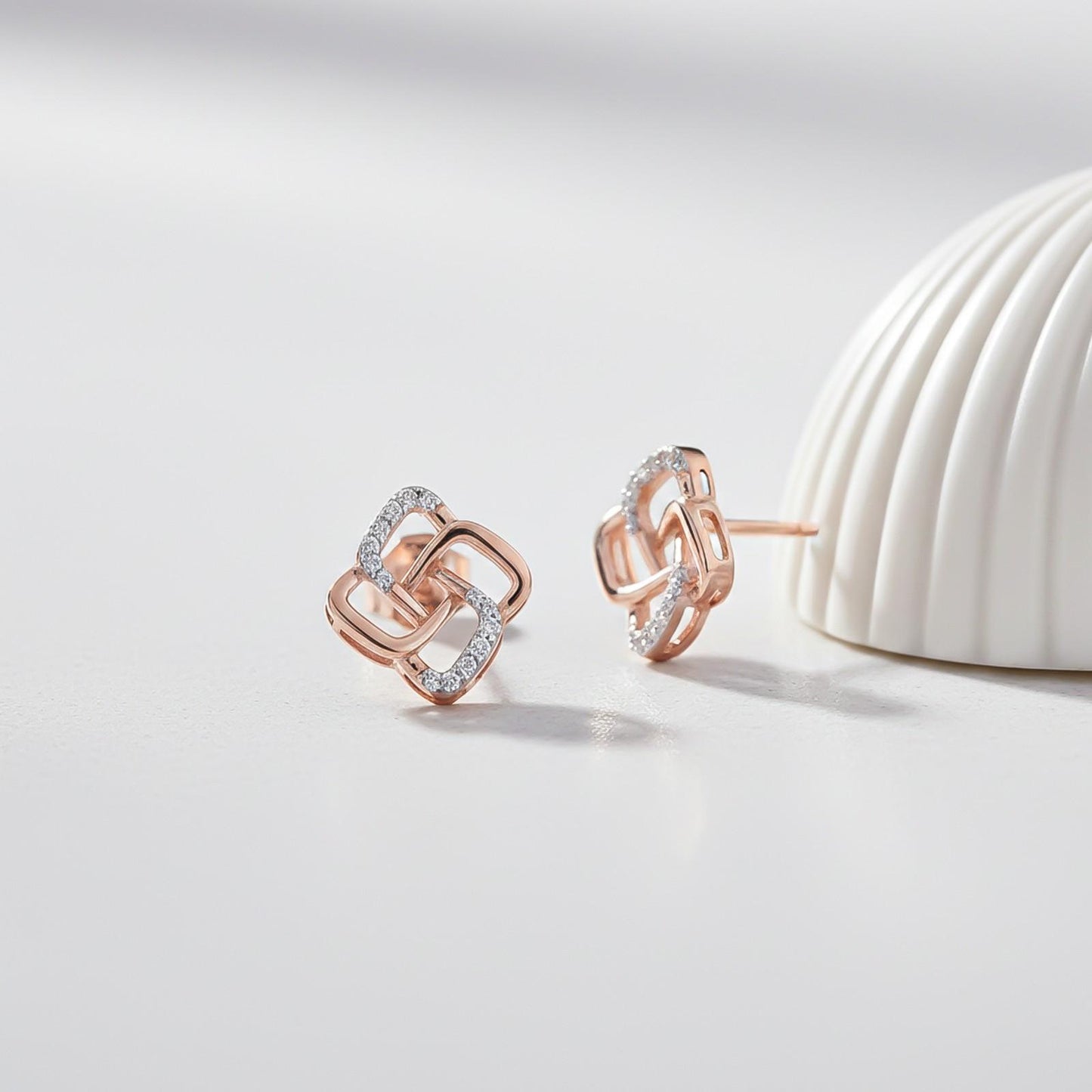 Rose Gold Zircon Studded Cadmus Earring