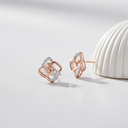 Rose Gold Zircon Studded Cadmus Earring