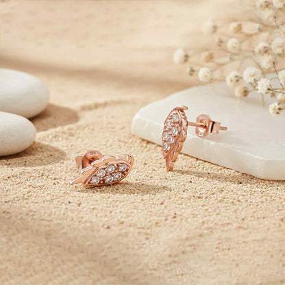 Rose Gold Mini Wings Stud Earrings
