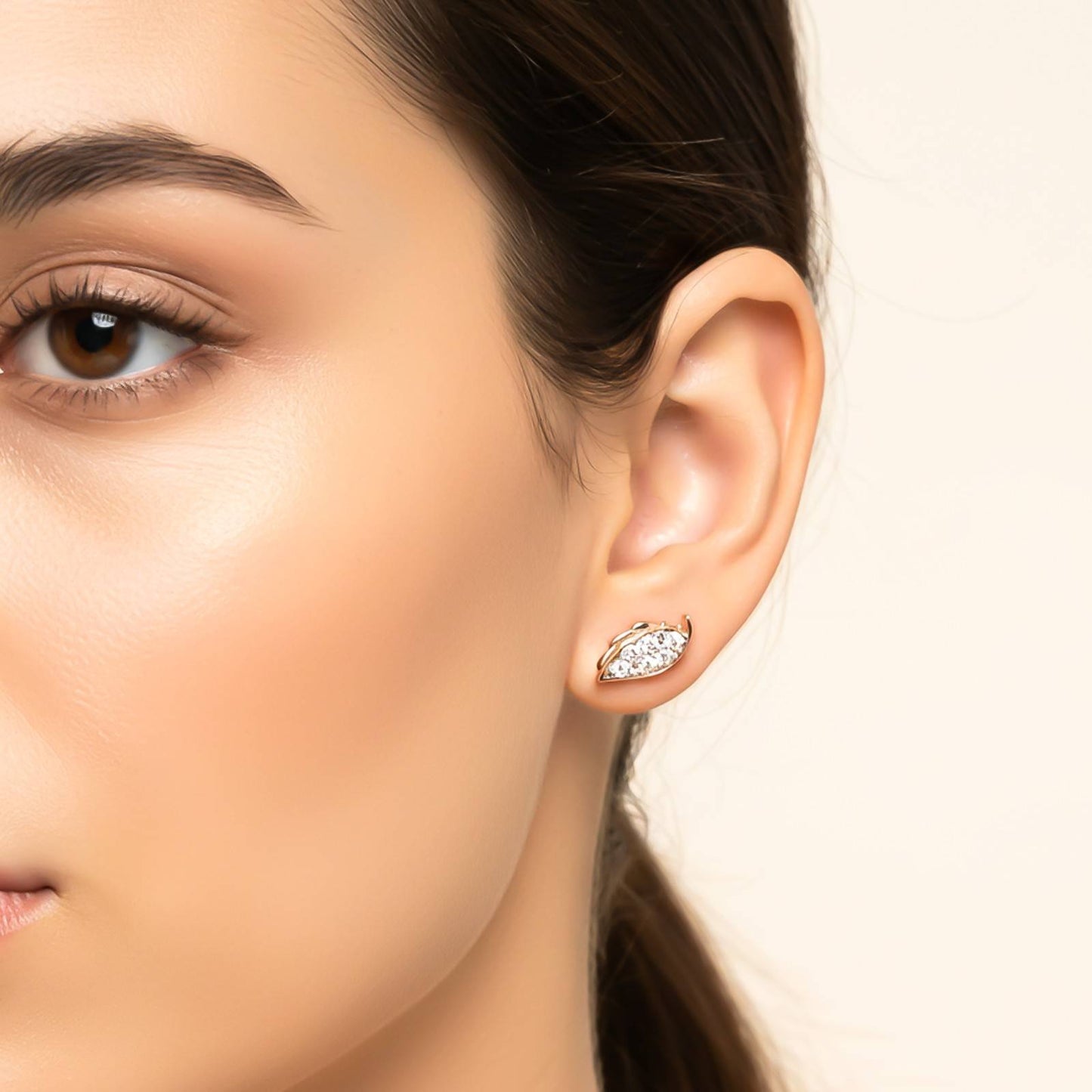 Rose Gold Mini Wings Stud Earrings