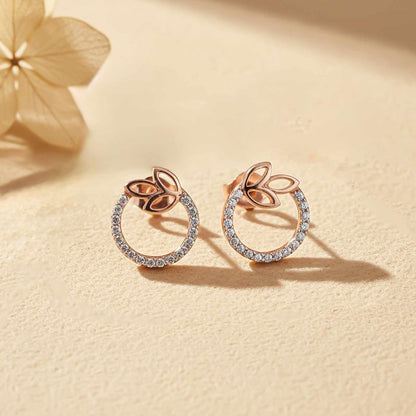 Rose Gold Elior Petal Stud Earrings