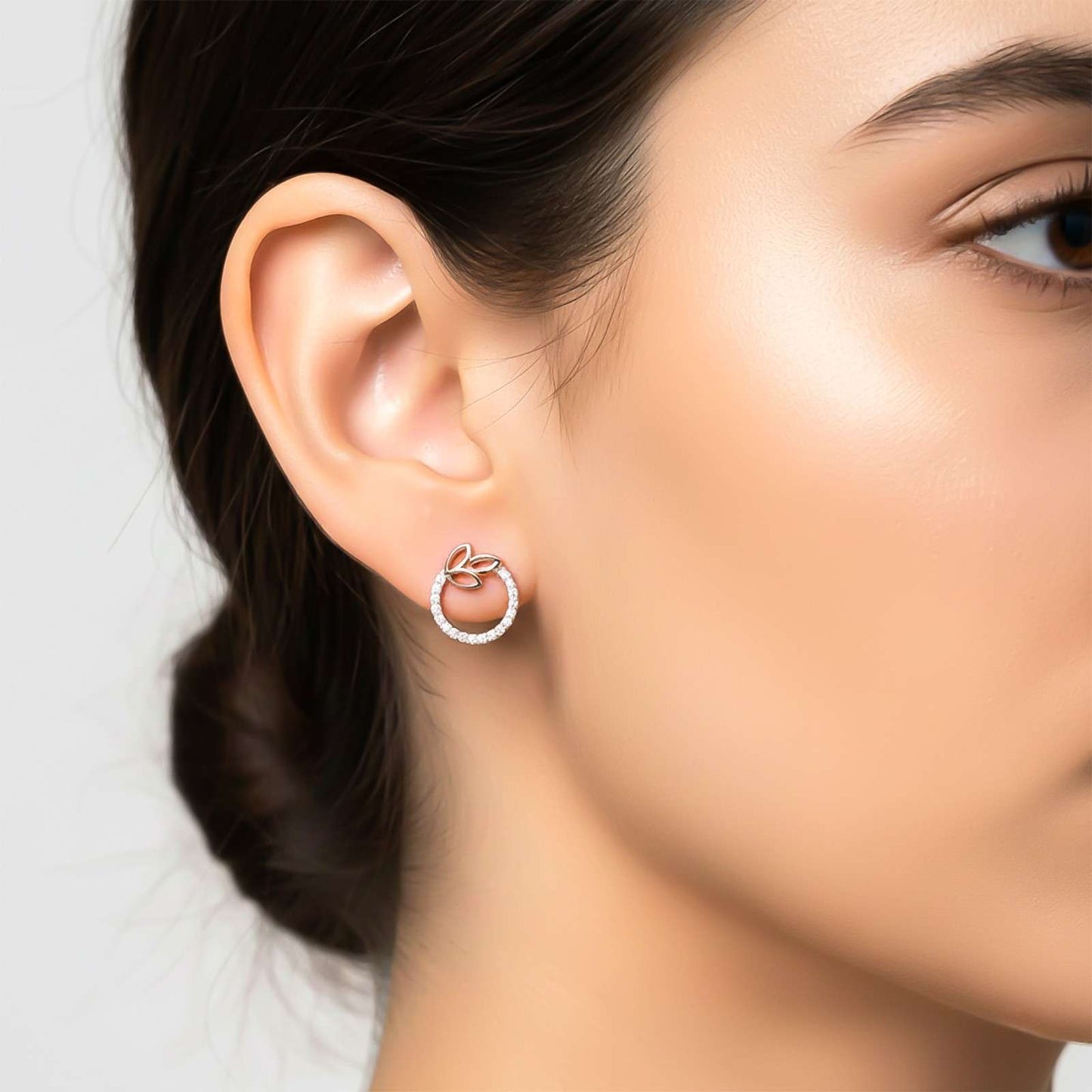 Rose Gold Elior Petal Stud Earrings