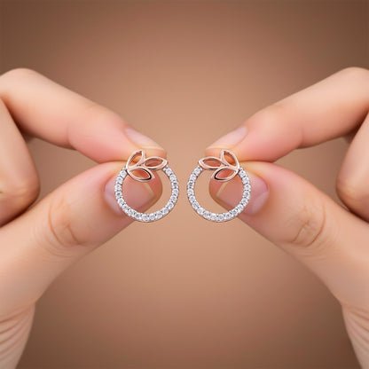 Rose Gold Elior Petal Stud Earrings