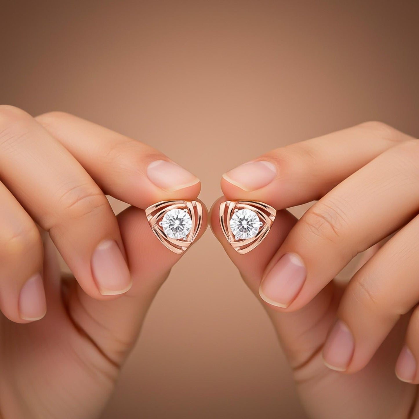 Rose Gold Triage of life Stud