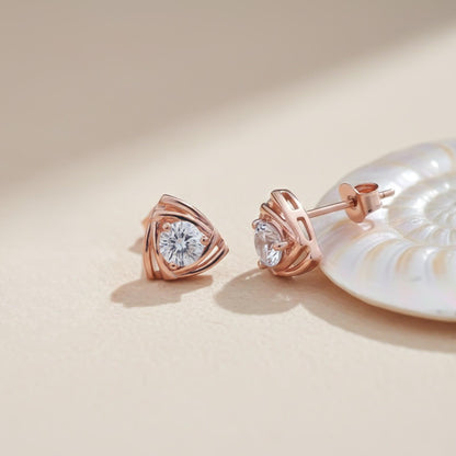 Rose Gold Triage of life Stud