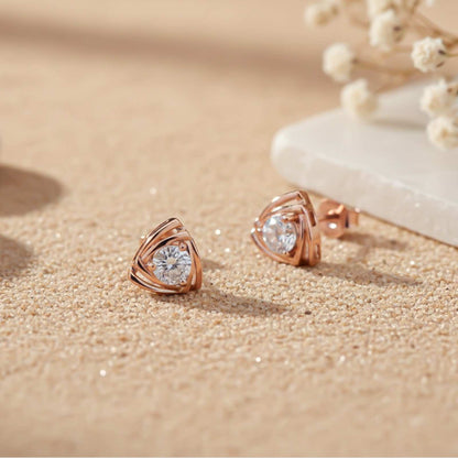 Rose Gold Triage of life Stud