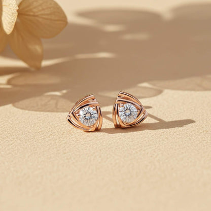 Rose Gold Triage of life Stud
