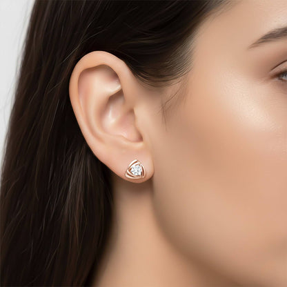 Rose Gold Triage of life Stud