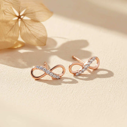 Rose Gold Infinity Stud Earrings