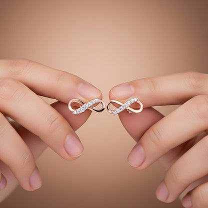 Rose Gold Infinity Stud Earrings