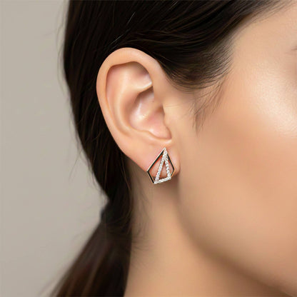 Rose Gold Triangular Earrings