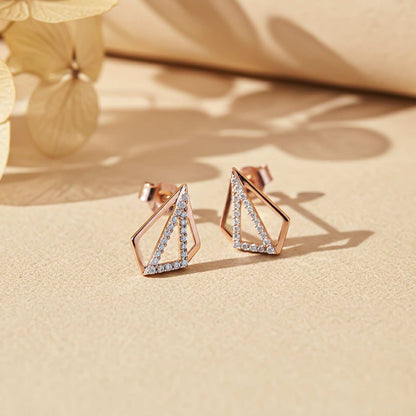 Rose Gold Triangular Earrings