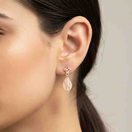Rose Gold Leafy Hazel Earrings