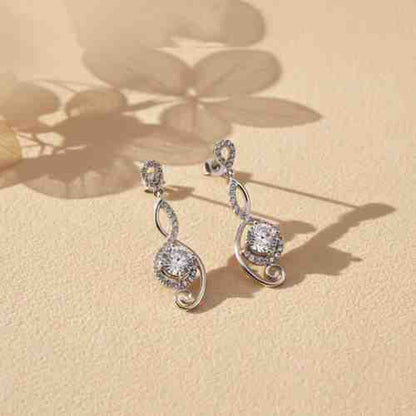 Silver Round Infinity Bold Drop Earrings