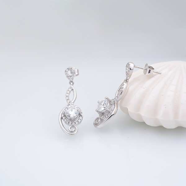 Silver Round Infinity Bold Drop Earrings