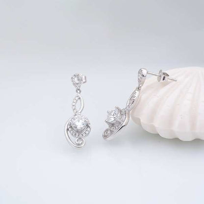 Silver Round Infinity Bold Drop Earrings