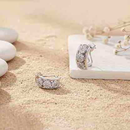 Silver Sparkling Shine Hoop Earrings