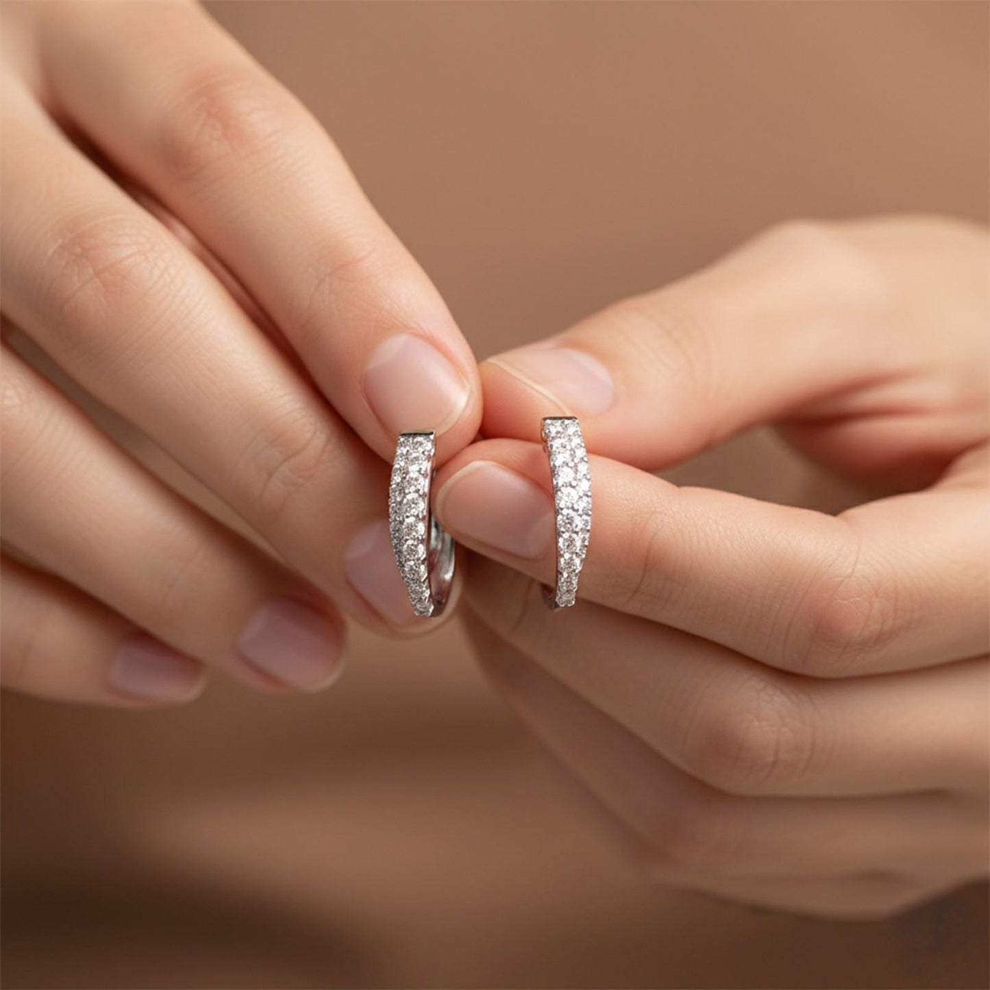 Silver Shining Semi-Hoop Earrings