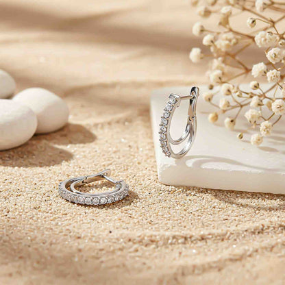 Silver Shining Semi-Hoop Earrings