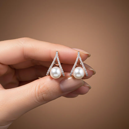 Rose Gold Mother of Pearl Drop Earrings