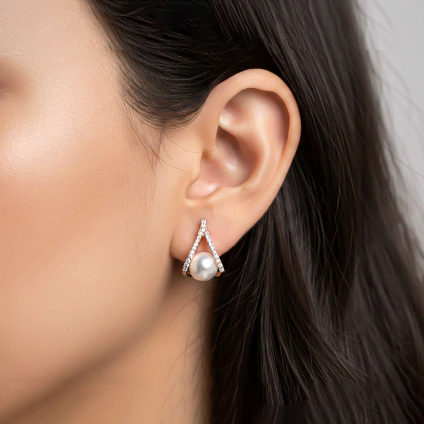 Rose Gold Mother of Pearl Drop Earrings