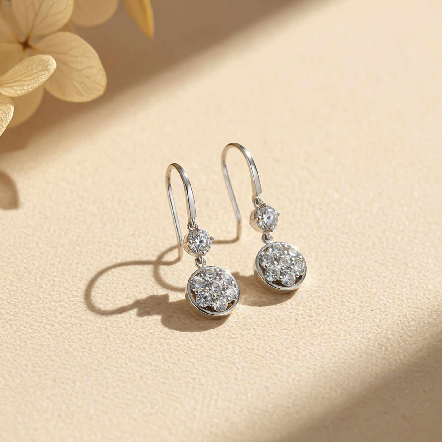 Silver Zircon Drizzle Drop Earrings