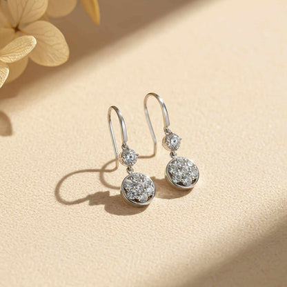 Silver Zircon Drizzle Drop Earrings
