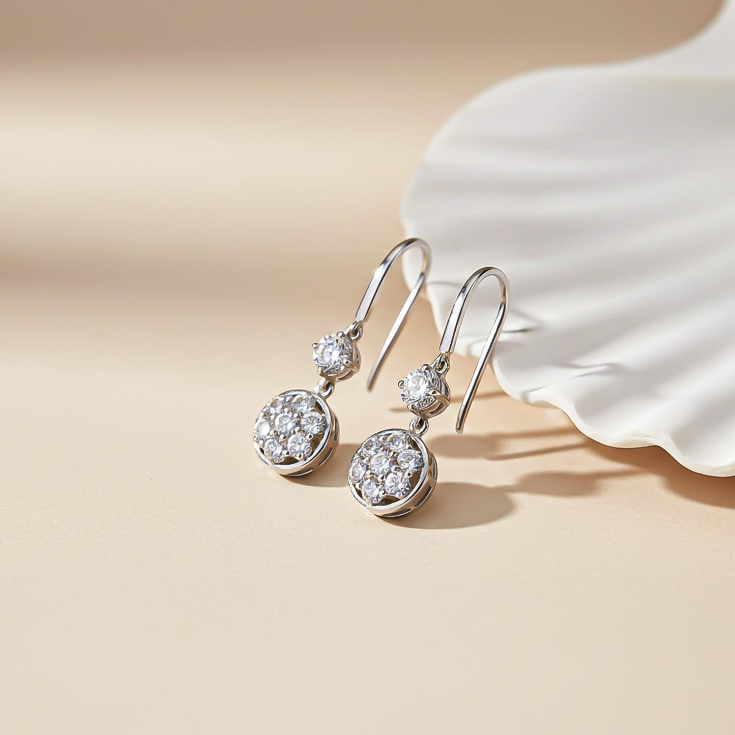 Silver Zircon Drizzle Drop Earrings