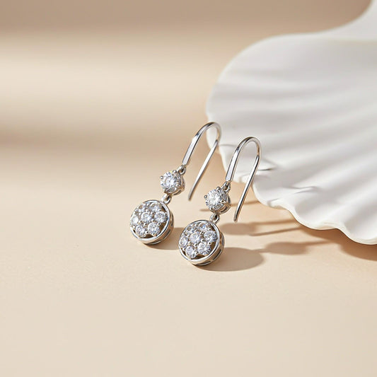 Silver Zircon Drizzle Drop Earrings