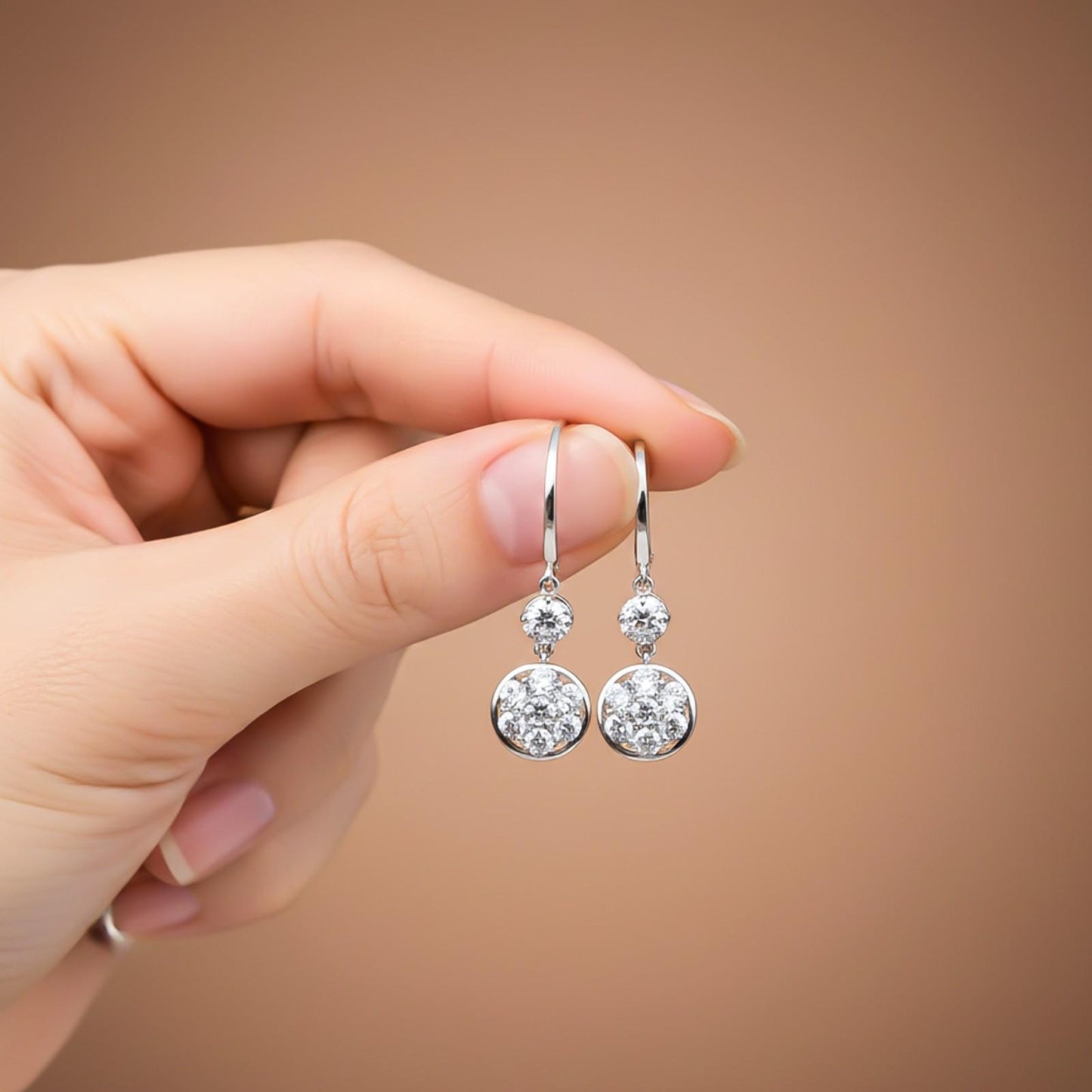 Silver Zircon Drizzle Drop Earrings