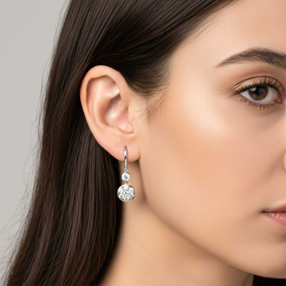 Silver Zircon Drizzle Drop Earrings