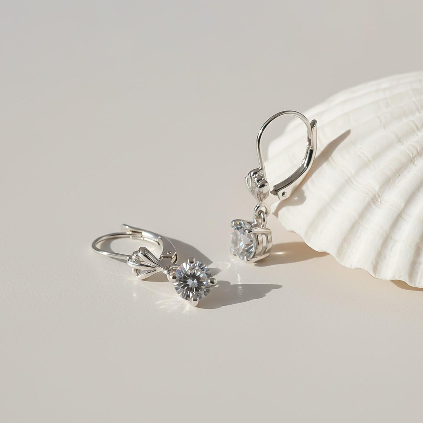 Silver Crown Drop Earrings