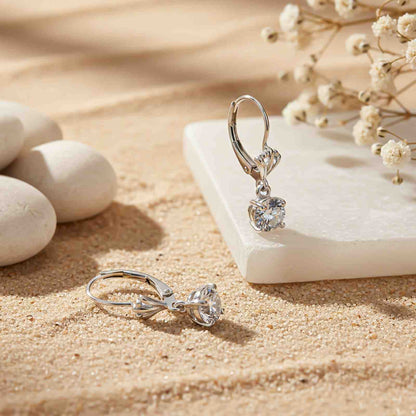 Silver Crown Drop Earrings