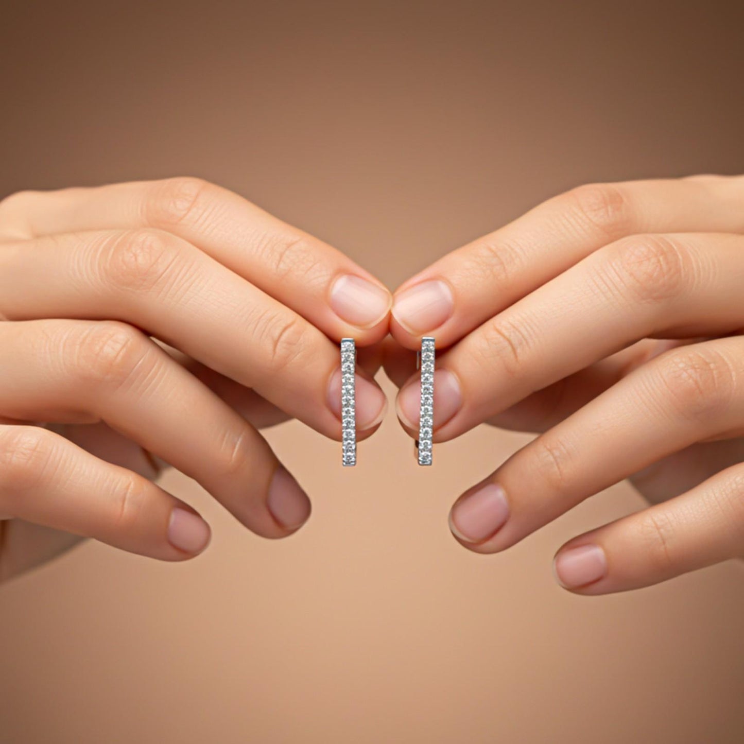 Silver Square Hoop Earrings