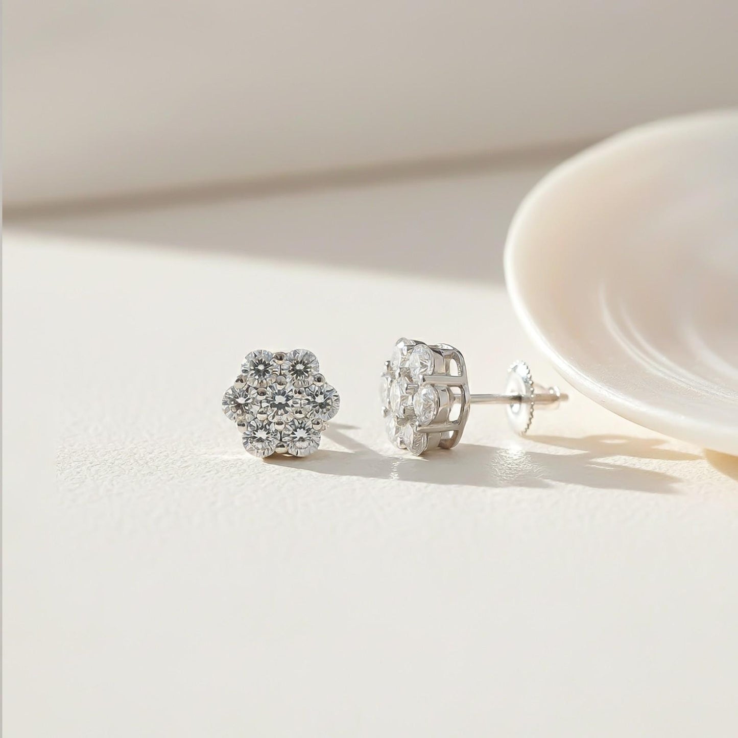 Silver Flower Grace Stud Earrings