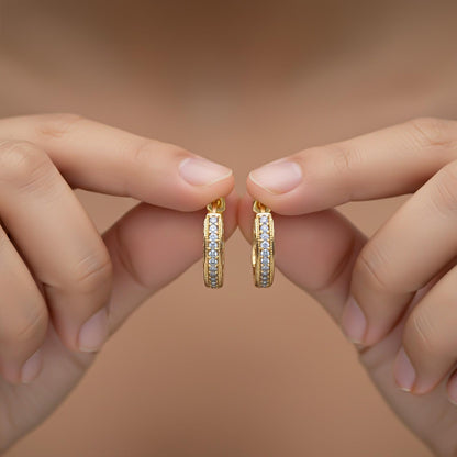 Golden Hip Hop Hoop Earrings